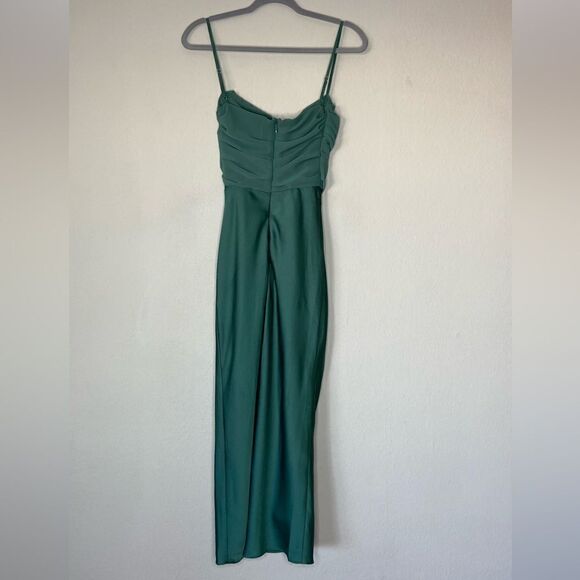 House of Cb Teia Forest Draped Corset Midi Green Dress Tank Size XS - Picture 10 of 12